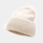 Knitted Hat Manufacturer - 2025 Autumn/Winter Warm Solid Color Vertical Stripe Ear Protection