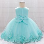 Baby Girl Dress Manufacturer - 2024 Flower Pompadour Solid Color Mesh Cute Children
