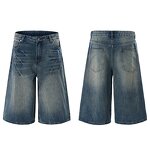 Men's Denim Shorts Manufacturer - 2025 Zipper Button Retro Loose Outdoor Overalls