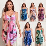 Women's Plus Size Bikini Manufacturer - S-5XL Dress Style Floral Bra Briefs Two-piece