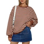 Striped Sweatshirt Manufacturer - O-neck Long Sleeve Loose Pullover Autumn Winter
