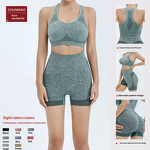 Women's Yoga Set Manufacturer - High Waist Shorts Push-Up Tank Top Quick-Dry 2 Piece