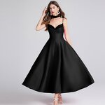 Women's Evening Dress Manufacturer - 2025 French Sexy Bareback V-neck Strap A-line