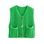 V-neck Knit Vest Manufacturer - Button Waistcoat Sleeveless for Women Spring Autumn