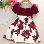 Flower Girl Dress Manufacturer - Vintage Bow Short Sleeve for Spring Summer 3-7 Years Old