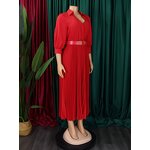 Office Dress Manufacturer - V-neck Long Sleeves With Belt Plus Size Professional