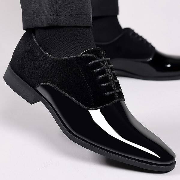 Men's PU Leather Shoes Manufacturer - 2025 Pointed Toe Low Heel British Wedding Casual