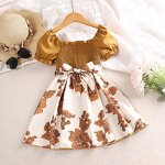 Flower Girl Dress Manufacturer - Vintage Bow Short Sleeve for Spring Summer 3-7 Years Old