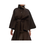 Bat Sleeve Windcoat Manufacturer - Solid Color Stand up Collar Button for Autumn Winter