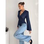 Striped Shirt Manufacturer - 2026 V-neck Long Sleeve Waist Cinched for Women