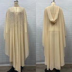 Muslim Cape Dress Manufacturer - Hot-Stamped Rhinestone Polyester Shawl Hooded