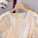 Kids' Chiffon Shirt Manufacturer - Summer Square Collar Bubble Sleeve Short Sleeved Girl