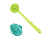 Bath Body Brush Factory - LOHAS Silicone Exfoliating Long Handle Shower Brush Soft Bristles