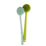 Bath Body Brush Factory - LOHAS Silicone Exfoliating Long Handle Shower Brush Soft Bristles