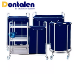 Linen Trolley Cart Manufacturer - Dontalen X-shape Folding Hotel Rolling Laundry Basket with Bags
