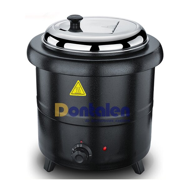 Soup Kettle Manufacturer - Dontalen E003 13L Stainless Steel with Bain Marie Black 600W CE