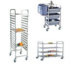 Bakery Trolley Manufacturer - Modern Wholesale Round Tube GN Pans & Tray Rack Cleaning