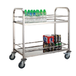 Dining Cart Manufacturer - Dontalen High Quality Solid Stainless Steel 2 Tiers Hotel Kitchen