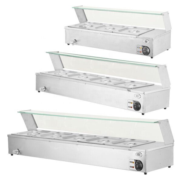 Food Warmer Manufacturer - 3/4/5 Pot Electronic Countertop Stainless Steel Buffet Vitrine