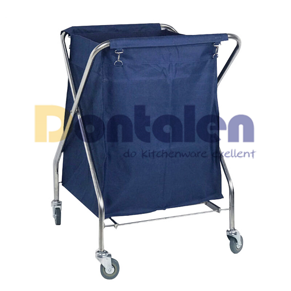 Linen Trolley Cart Manufacturer - Dontalen X-shape Folding Hotel Rolling Laundry Basket with Bags