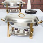 Chafing Dish Set Manufacturer - Stainless Steel Silver 6L Oval Buffet Server Chafer