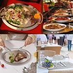 Serving Tray Manufacturer - Stainless Steel Square Mirror Luxury Custom Silver Buffet Wedding Set