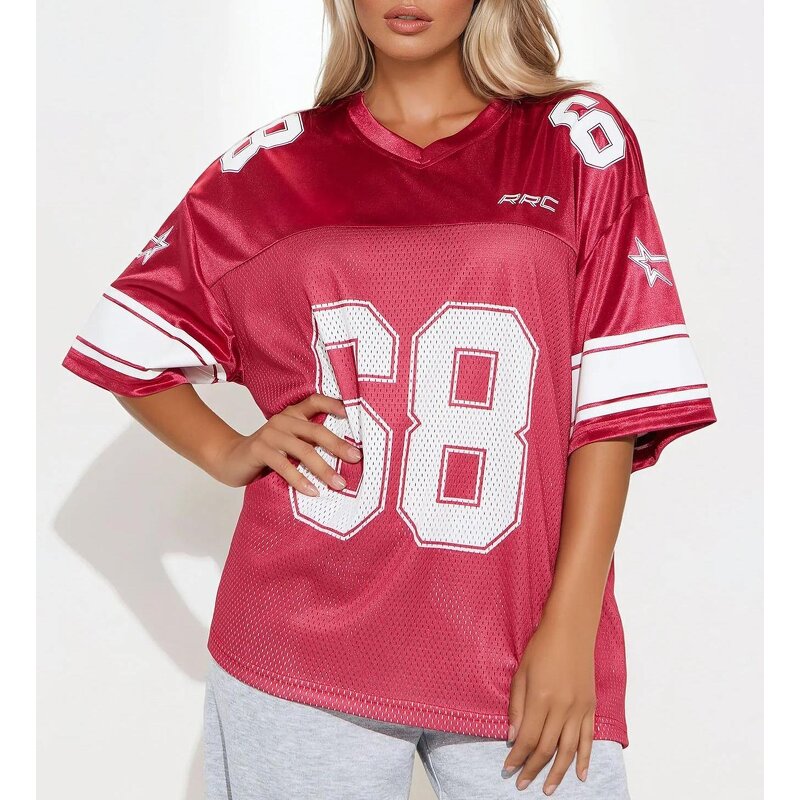 Men's Football Jersey Manufacturer - Custom Printed Oversized American Fans Single Layer Mesh Loose Tee