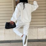 Women's Sport Suit Set Manufacturer - Elegant Hooded Zipper Hoodie Loose Elastic Wide Leg Pant Spring Set