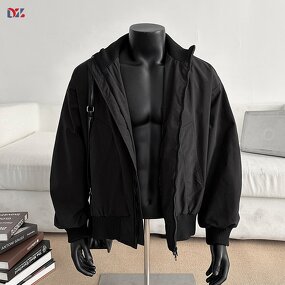 Men's Satin Jacket Manufacturer - Custom Streetwear Blank Polyester Oversized Unisex Zipper Plus Size Coat