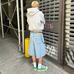 Men's Denim Shorts Manufacturer - Summer Vintage Washed Plain Straight High-Waist Low-rise Distressed Shorts