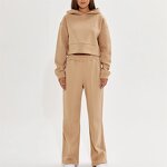 Women's Tracksuits Manufacturer - High Quality Turtleneck Hoodie Set Winter Outfit Hot Selling Letter Printed Set