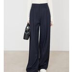 Women's Suit Pants Manufacturer - New Arrival High Waist Caramel Banana Style Old Money Mid Waist Wide Pants