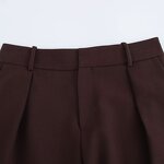 Women's Bucket Pants Manufacturer - Spring New Fashion Casual Breathable Chiffon High Waist Zipper Fly Trousers