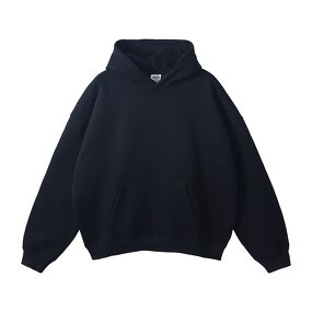 Men's Oversized Hoodie Manufacturer - 350gsm Custom Logo Blank Black Heavyweight Pullover