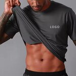 Men's Gym T-Shirt Manufacturer - Custom Logo Spandex Combed Ring-Spun Cotton Performance Sports Tee
