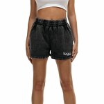 Women's Running Shorts Manufacturer - New Design Cotton Wholesale Casual Acid Wash Jogging Sport Shorts