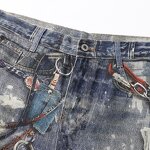Men's Boyfriend Jeans Manufacturer - Custom High Quality Straight Denim Summer Mid Waist Button Print Pants
