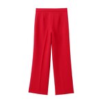 Women's Chiffon Pants Manufacturer - Summer Casual Breathable Flat Front Leg Slit Straight Tube High Waist Pants
