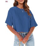 Women's Crop Top Manufacturer - Custom Design Oversized Short T Shirts Half Sleeve Drop Shoulder Tee