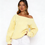 Women's Sweatshirt Manufacturer - OEM ODM New Fashion Cotton Crew Neck Custom off the Shoulder Top