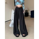 Women's Suit Pants Manufacturer - Autumhigh High Waist Slimming Straight-leg Draped Mop Design Elastic Pants