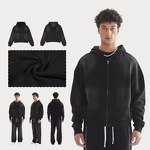 Men's Zip up Hoodie Manufacturer - Custom Acid Wash Vintage Sun Faded Distressed Cropped Jacket