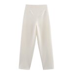 Women's Trousers Manufacturer - Spring New Chic Double-faced Cloth Pants Vintage High Waist Female Casual Pants