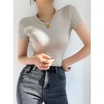 Women's Crop Top Manufacturer - Custom Logo 95% Cotton 5% Spandex Y2K Baby Tee