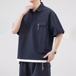 Men's Polo Shirt Manufacturer - Custom Logo Breathable Quick Dry Slim Fit Pocket Zipper Tee