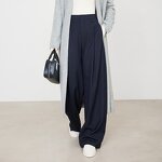 Women's Suit Pants Manufacturer - New Arrival High Waist Caramel Banana Style Old Money Mid Waist Wide Pants