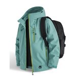 Men's Sport Jacket Manufacturer - 100% Polyester Colorful Mountaineering Zipper Pockets Print Logo Hooded Jacket