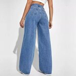 Women's Baggy Jeans Manufacturer - New Design High Quality Vintage Cotton Acid Wash Faded High Rise Wide Pants