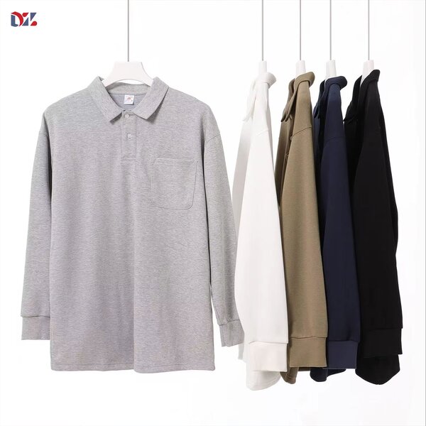 Men's Golf T-Shirt Manufacturer - High Polyester Long Sleeves XL Anti-Wrinkle Printed Button Tee