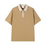 Men's Casual Shirt Manufacturer - European Style Short Sleeve Anti-Wrinkle Knitted Print Pocket Tee